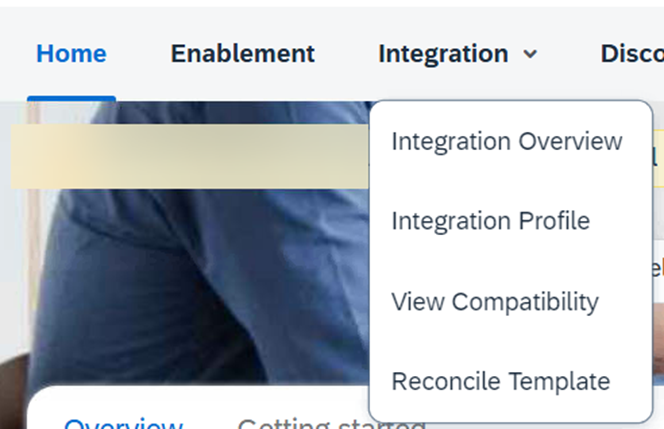 Navigation menu showing Integration > Guided Integration